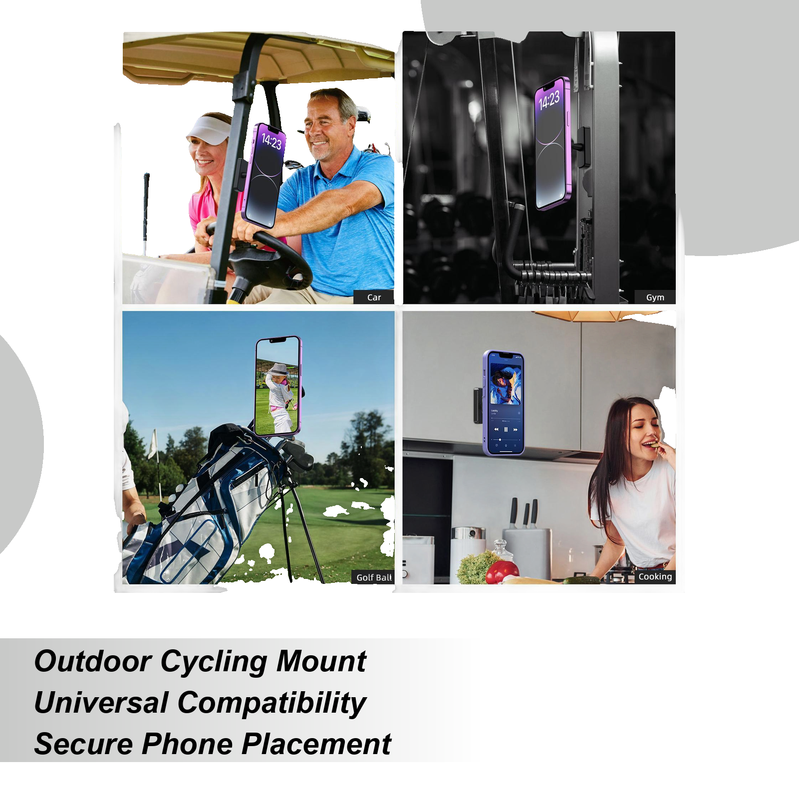 Travel Yoga Accessories - Golf Cart Phone Holder 17mm 360