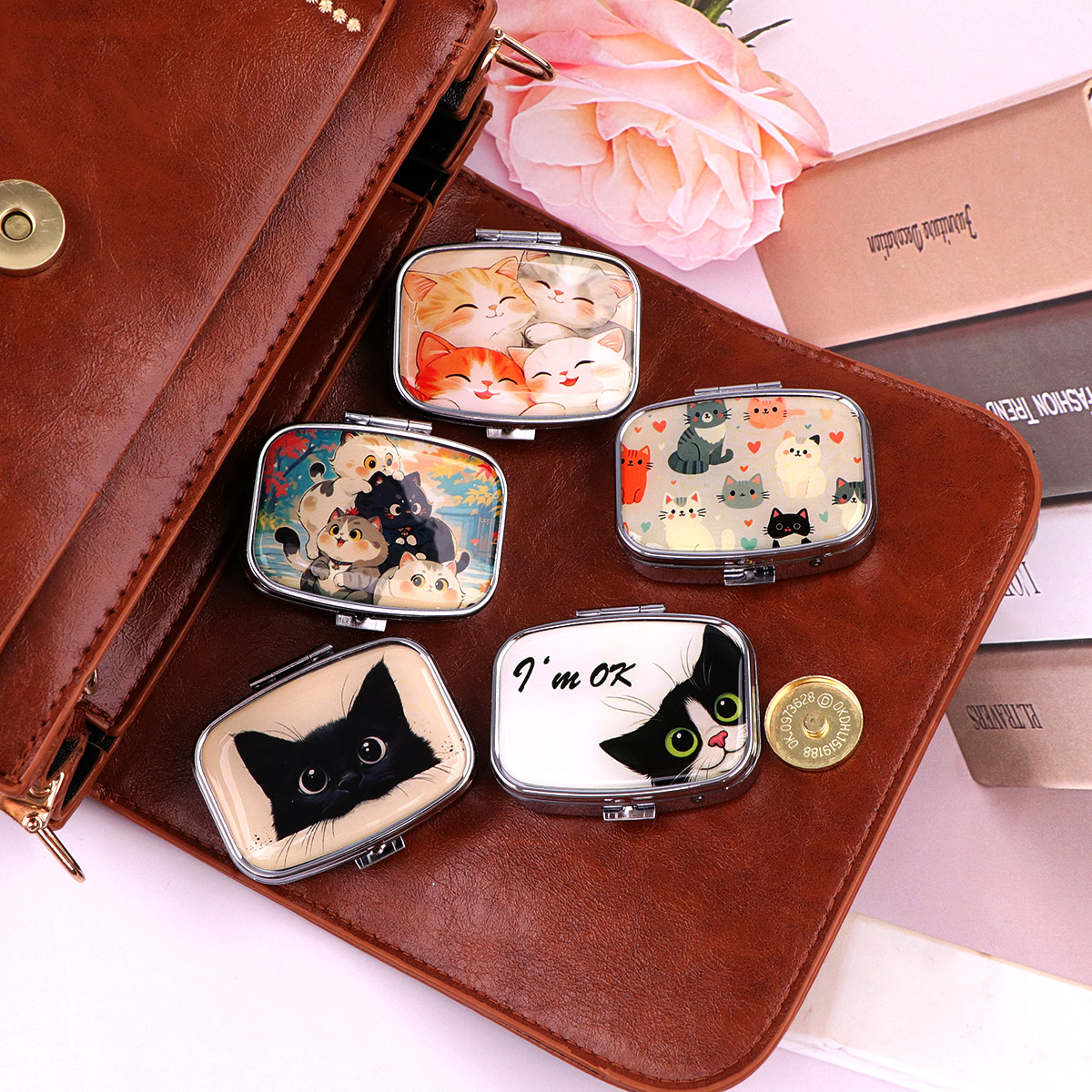 Accessories Travel Jewelry Box - Black Cat Pill Boxes Cartoon Animal