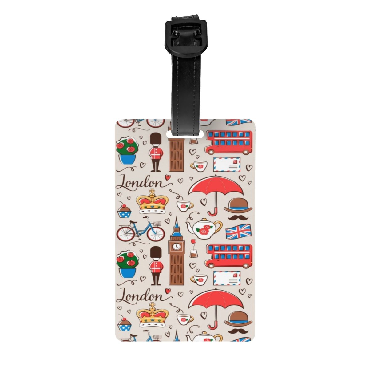 Travel Accessories London - Custom London Pattern Luggage Tag Privacy