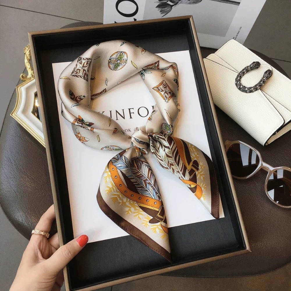 Travel Accessories Unisex - Fashion Satin Square Scarf for Women