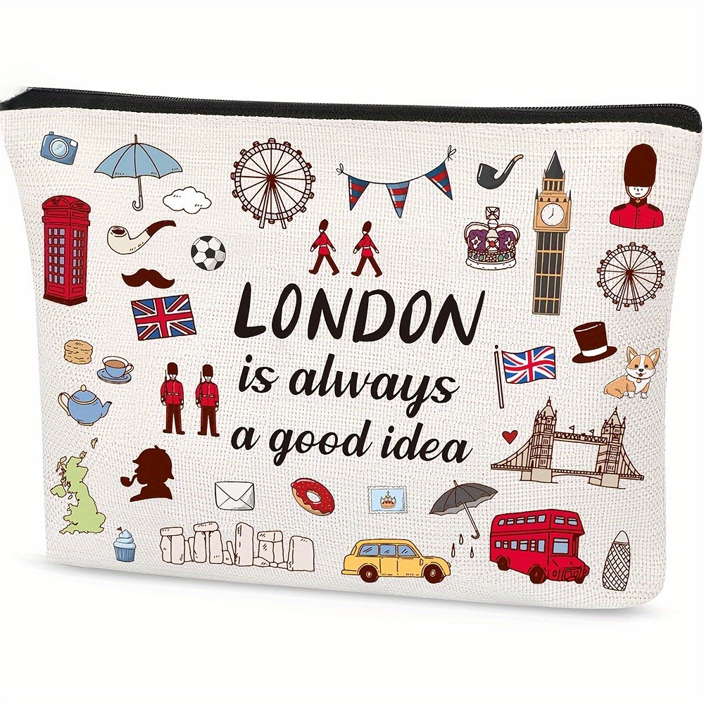 Travel Accessories London - London Print Cosmetic Bag Lightweight Zipper