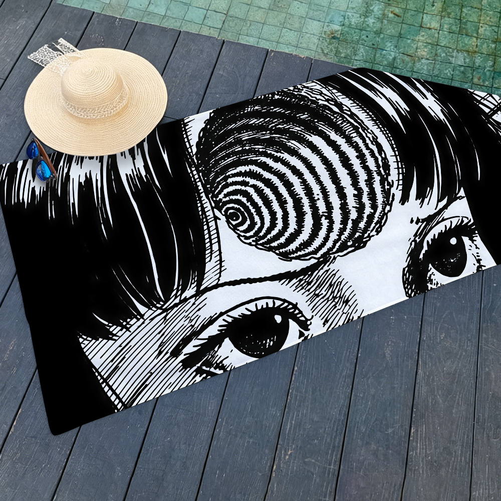 Travel Yoga Accessories - Art Junji Ito Towel Beach Towels