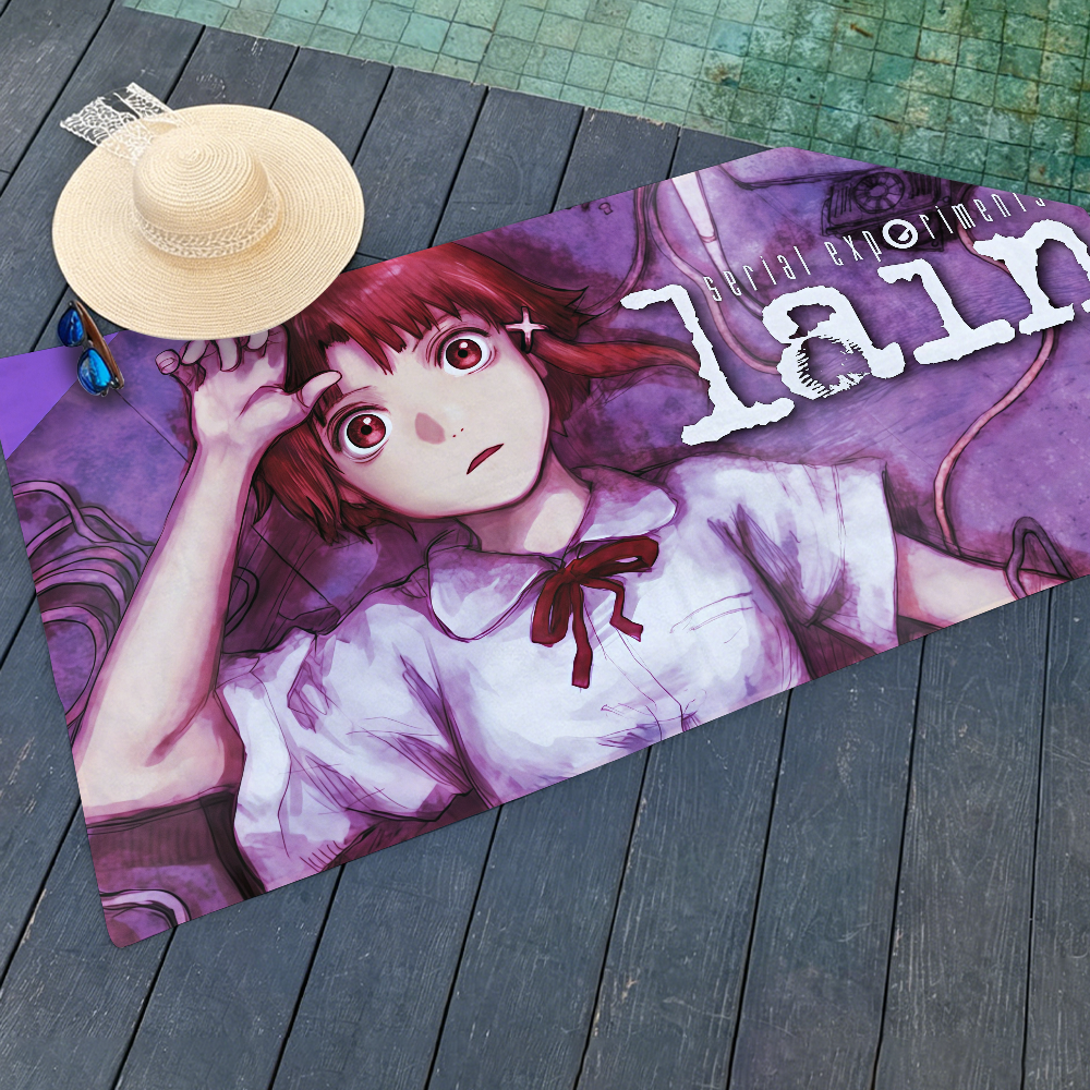 Travel Yoga Accessories - TV Serial Experiments Lain Towel Beach