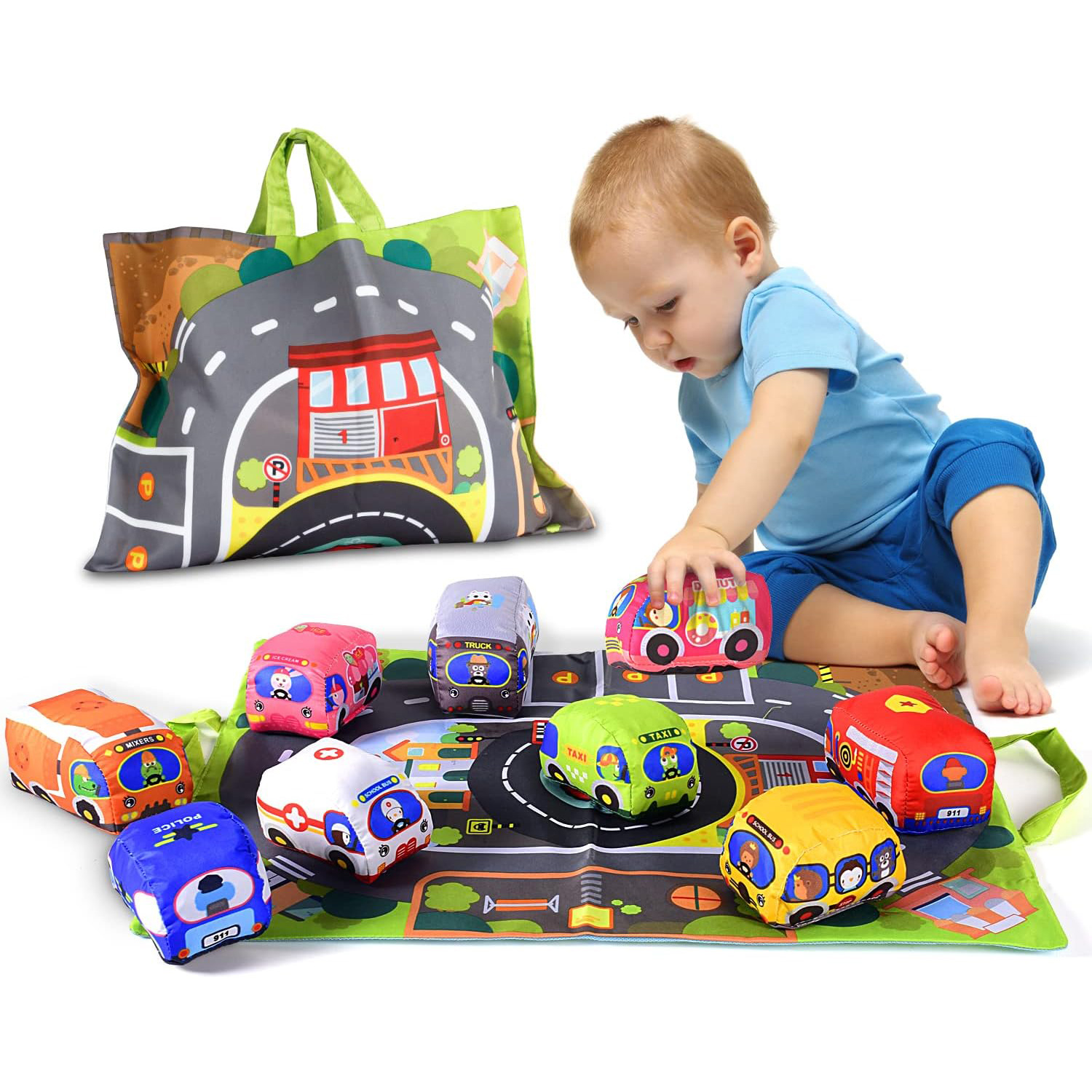 Travel Accessories Baby - Soft Fabric Car Toy Set for