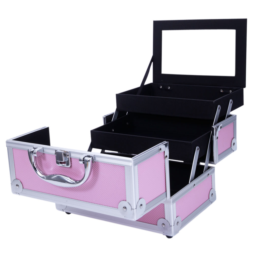 Pink Aluminum Alloy Makeup Cas - Travel Z recension och pris