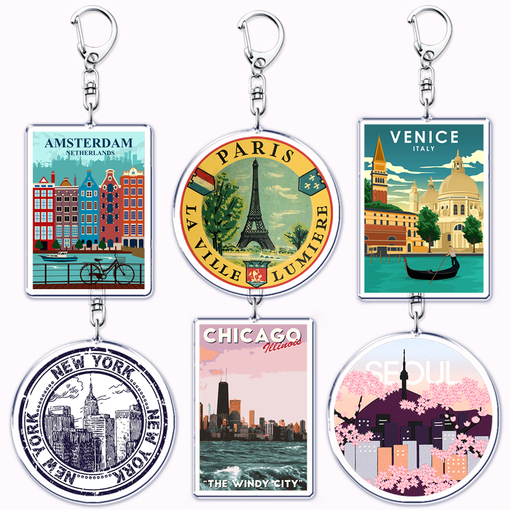 Hot Travel Cites Keychains for - Travel Accessories London recension och pris