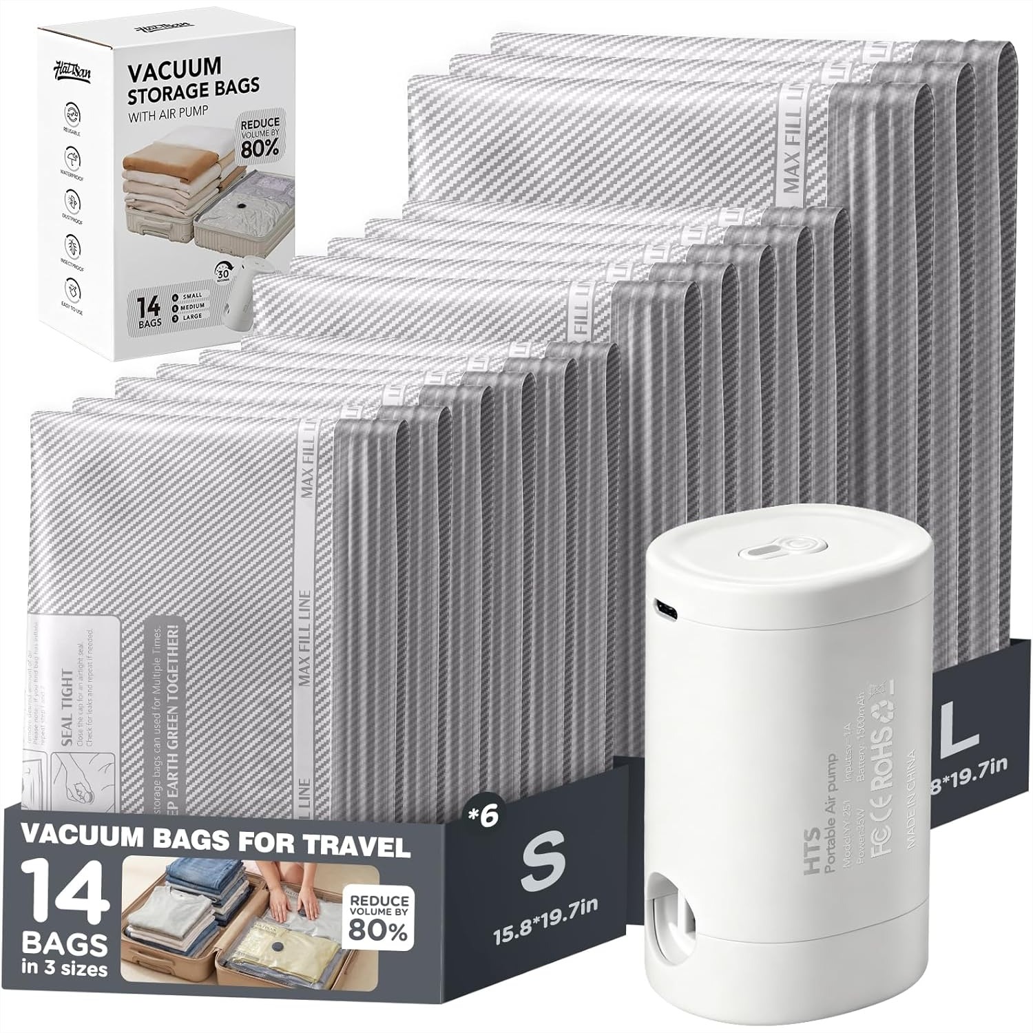 Vacuum Storage Bags with Recha - Compression Bag Vacuum recension och pris