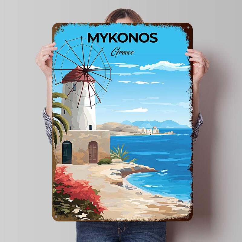 Mykonos Greece Travel Poster C - Travel Accessories Greece recension och pris