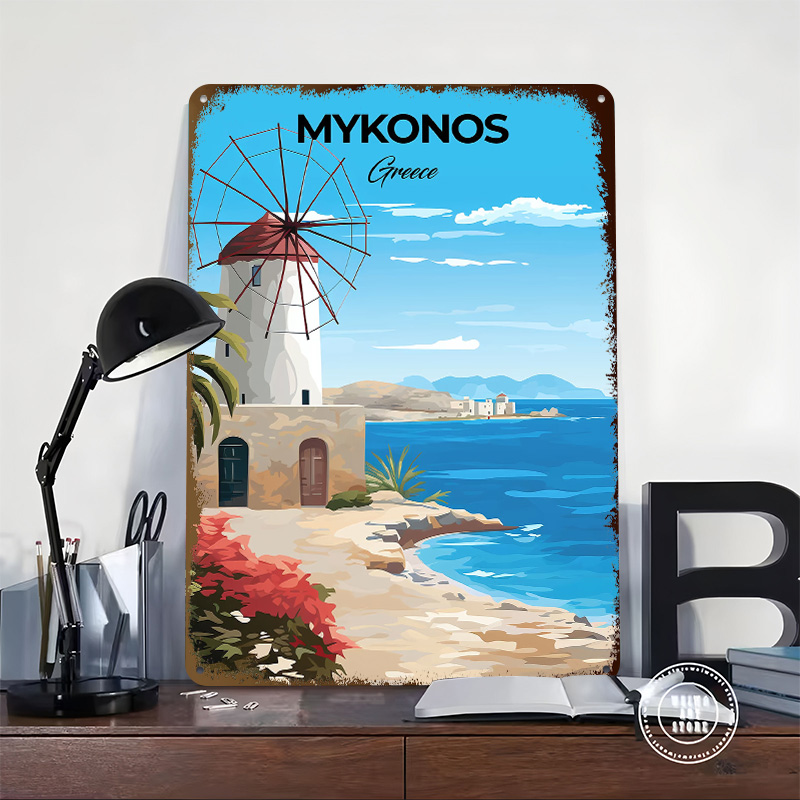 Mykonos Greece Travel Poster C - Travel Accessories Greece recension och pris