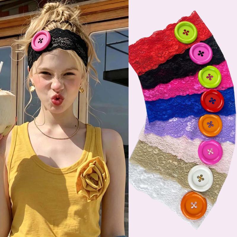 Vintage Lace Big Button Headba - Travel Yoga Accessories recension och pris