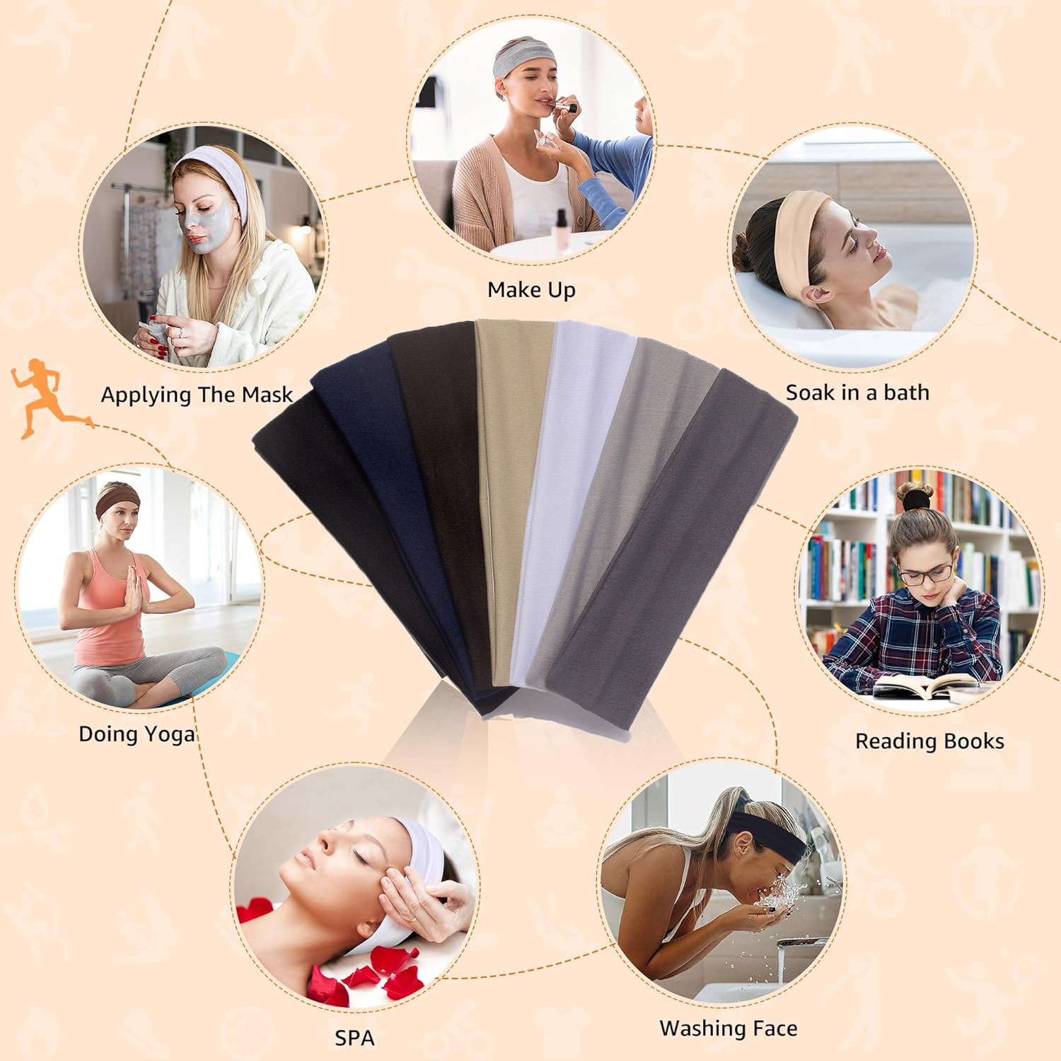 Women Black Elastic Yoga Headb - Travel Yoga Accessories recension och pris