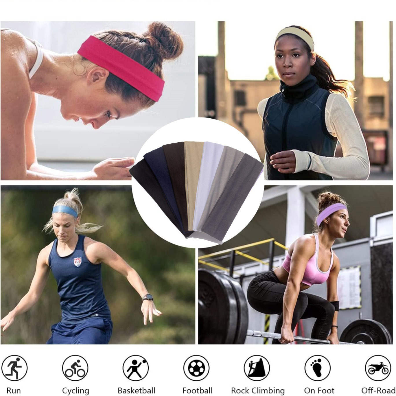 Women Black Elastic Yoga Headb - Travel Yoga Accessories recension och pris