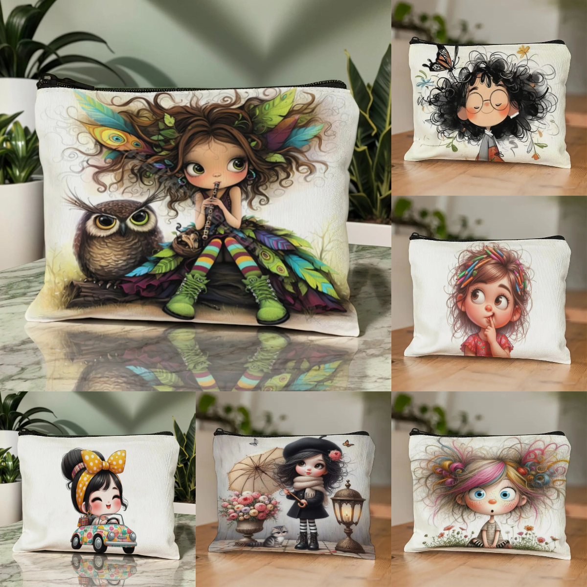Cartoon Girl Makeup Bag Zipper - Travel Z recension och pris