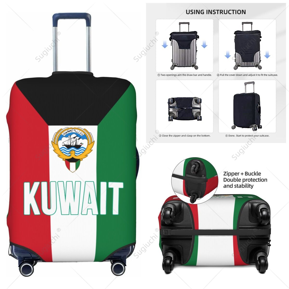 Kuwait Flag Luggage Cover Suit - Travel Accessories Kuwait recension och pris