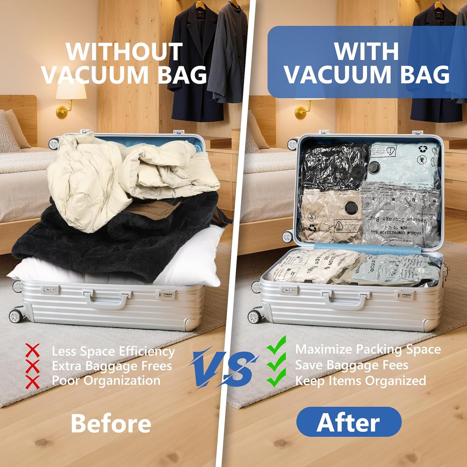 Travel Vacuum Bags for Clothin - Compression Bag Vacuum recension och pris