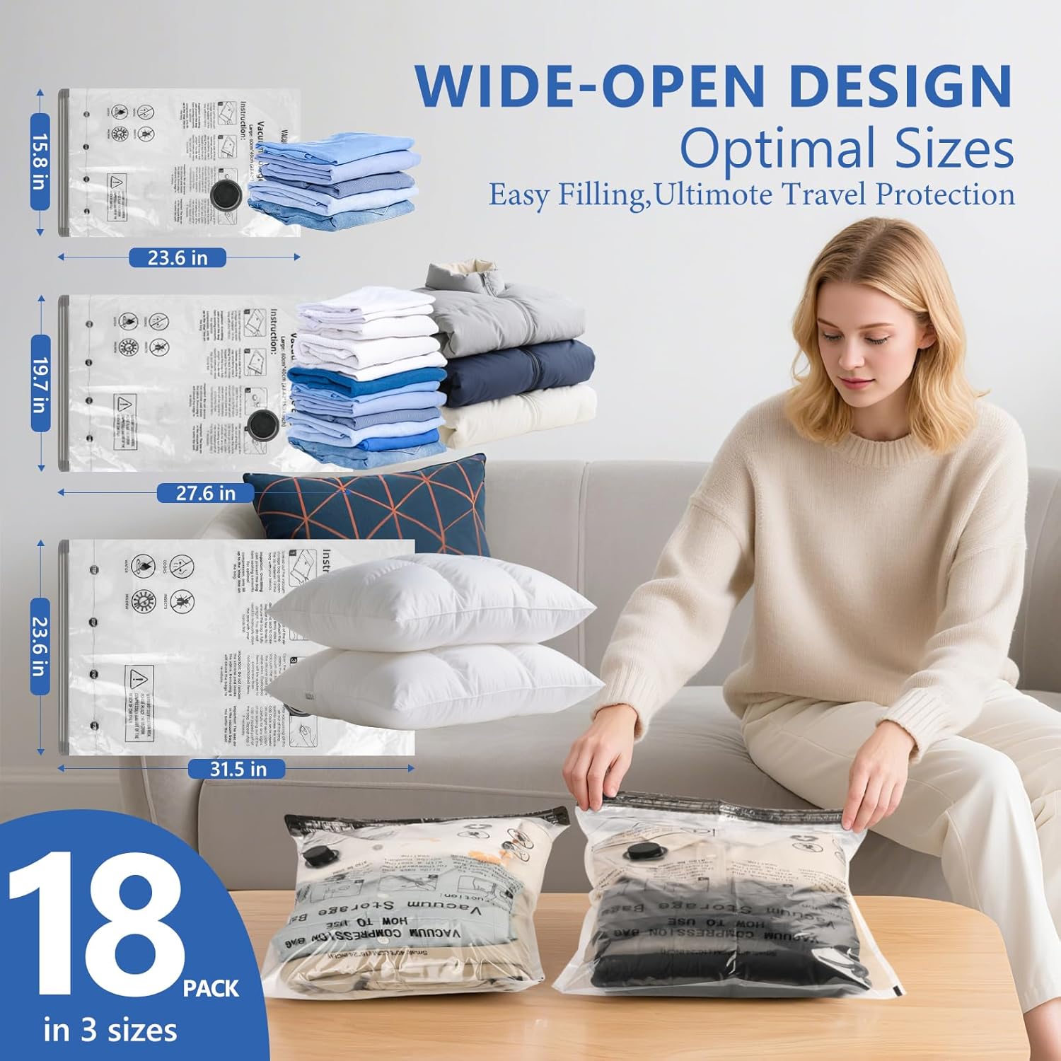 Travel Vacuum Bags for Clothin - Compression Bag Vacuum recension och pris