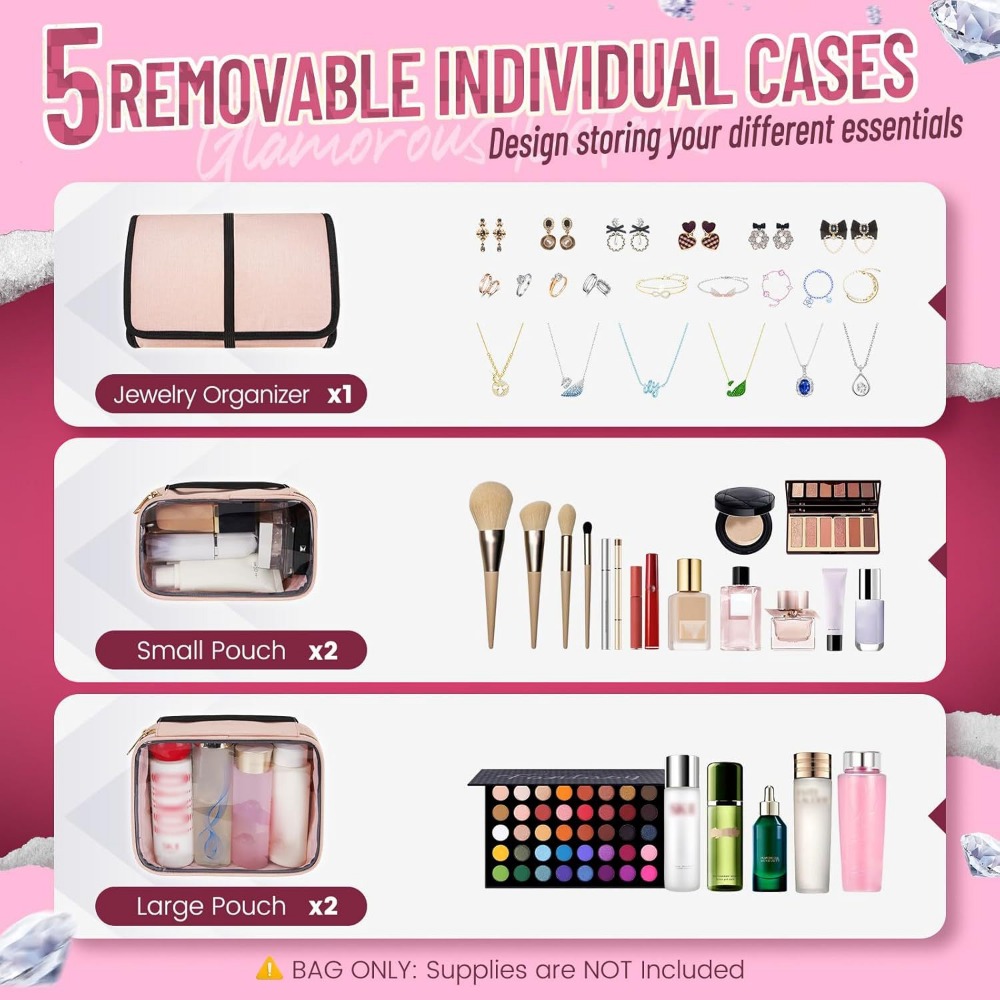 Large Travel Cosmetic Organize - Accessories Travel Jewelry Box recension och pris