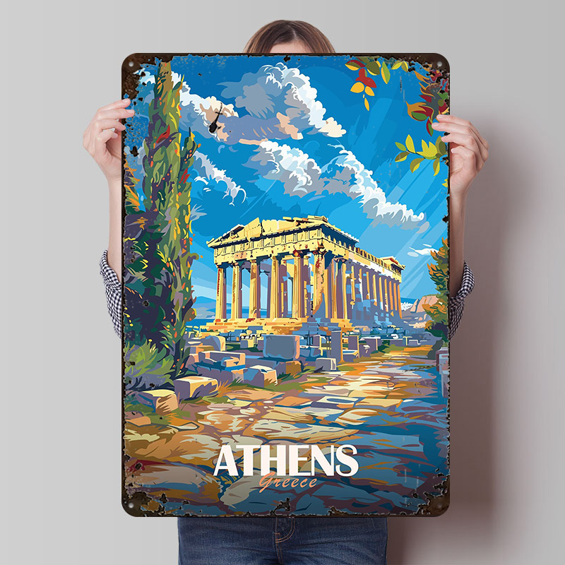 Greece City Travel Tin Sign Wa - Travel Accessories Greece recension och pris