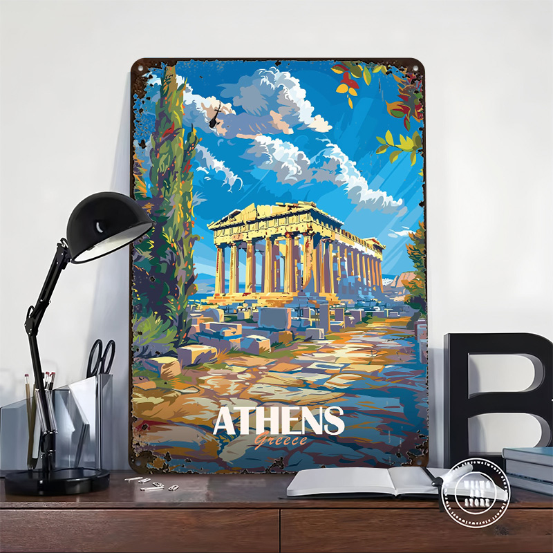 Greece City Travel Tin Sign Wa - Travel Accessories Greece recension och pris