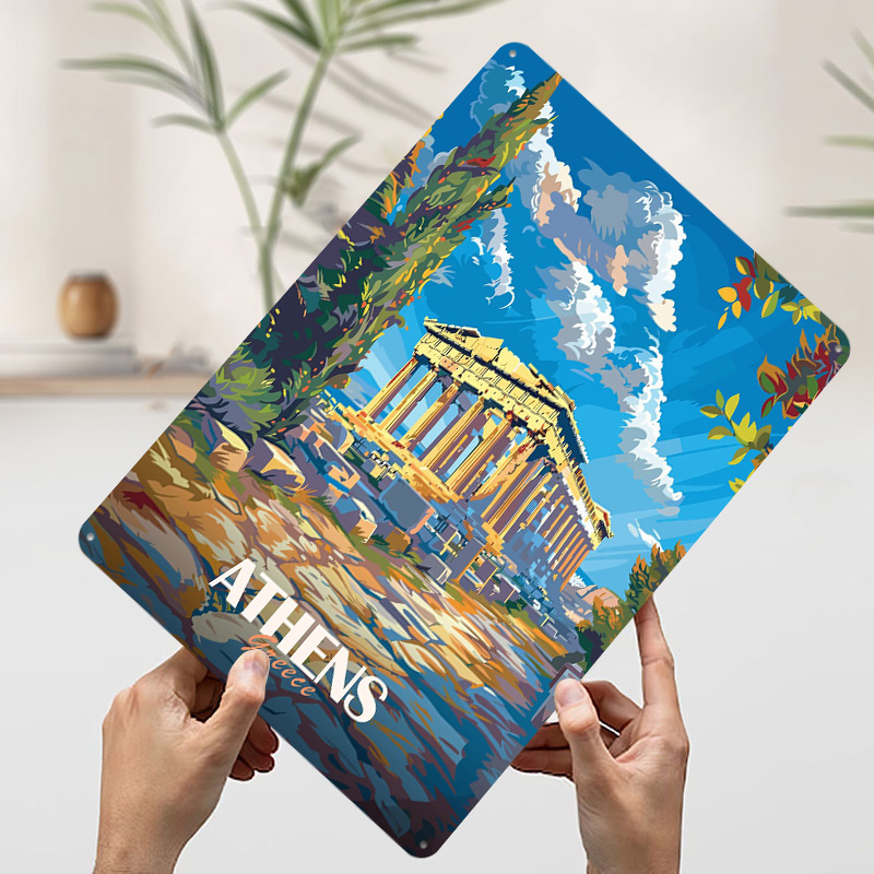 Greece City Travel Tin Sign Wa - Travel Accessories Greece recension och pris