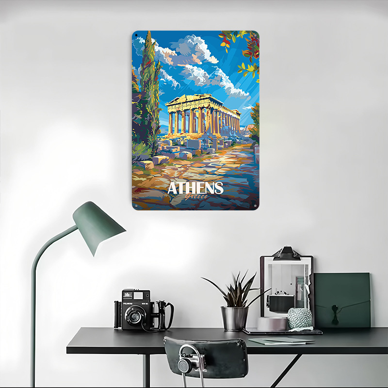 Greece City Travel Tin Sign Wa - Travel Accessories Greece recension och pris